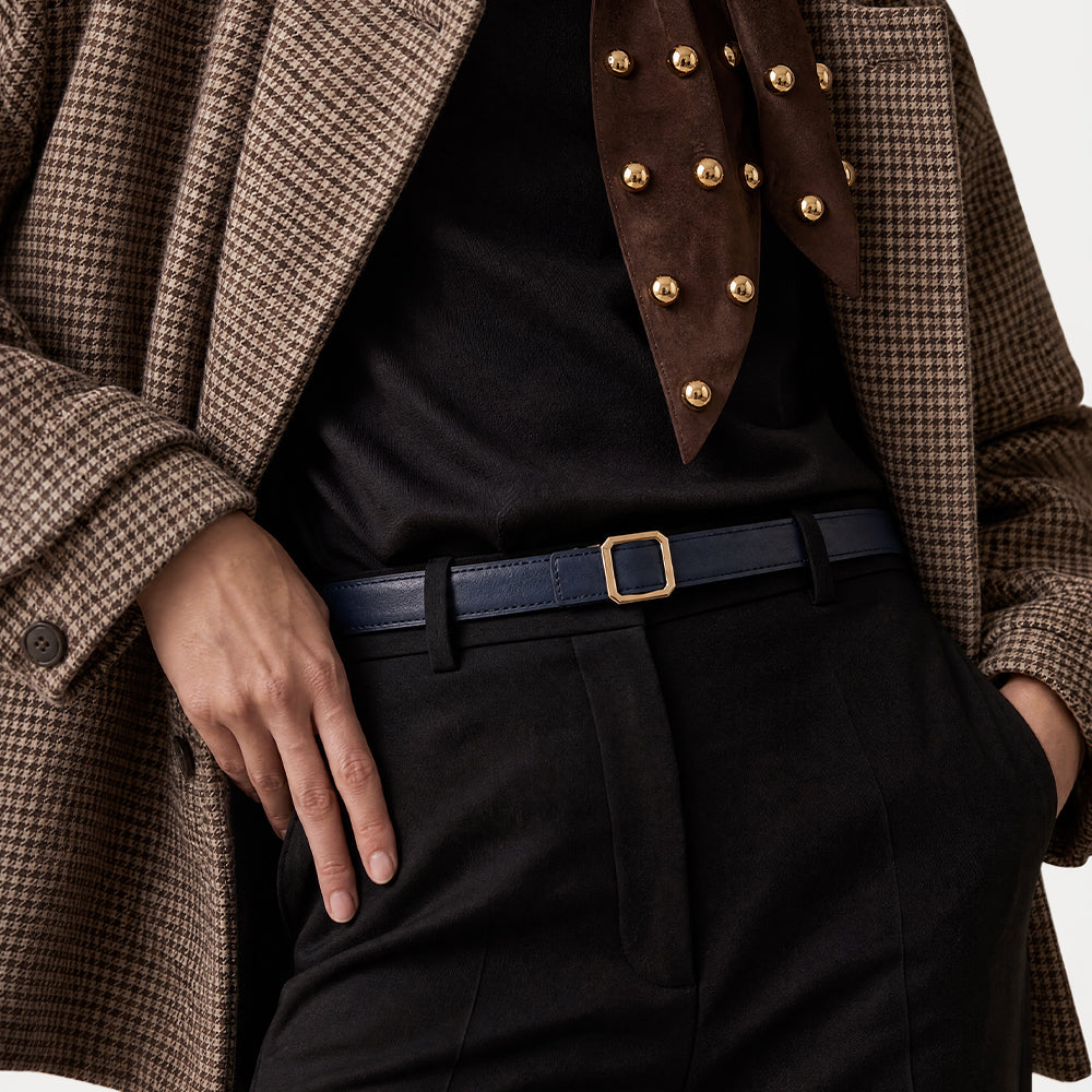 Petite Marlene Navy Havana reversible Belt