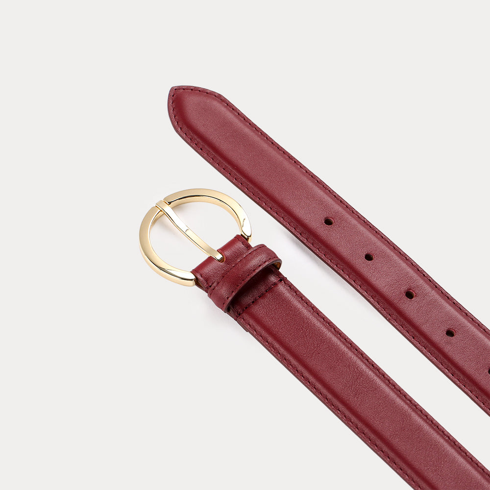 Sophie Bordeaux Belt - Luxurious Women's Belt made in France