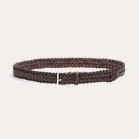 Thomas Brown Braided Leather Belt