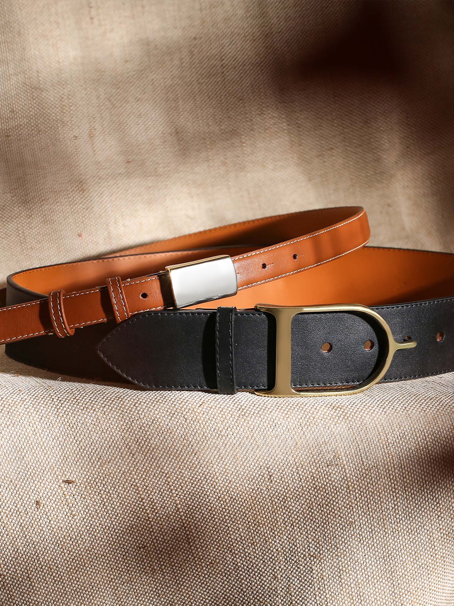 小物 MAISON BOINET/13mm belt in nappa leather Prune Black Belt • Maison Boinet
